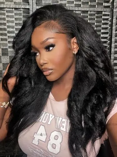 Curlyme Kinky Straight Human Hair Half Wig