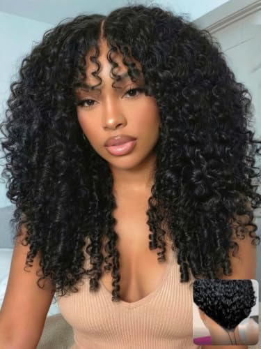 7x5 Glueless Curly Human Hair Wig with Finger